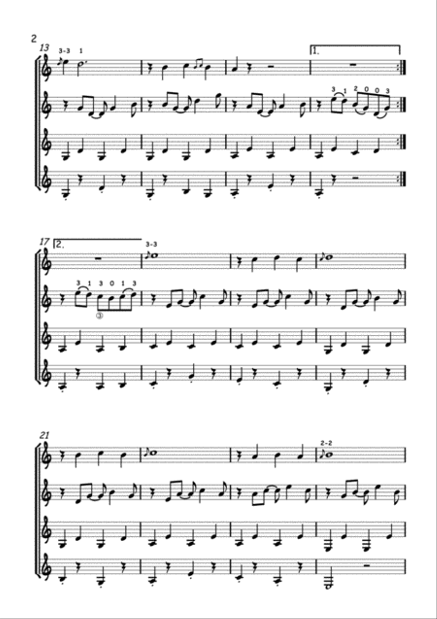 Picking Guitars ( Guitar Quartet ) Guitar Ensemble scores gallery preview page 2