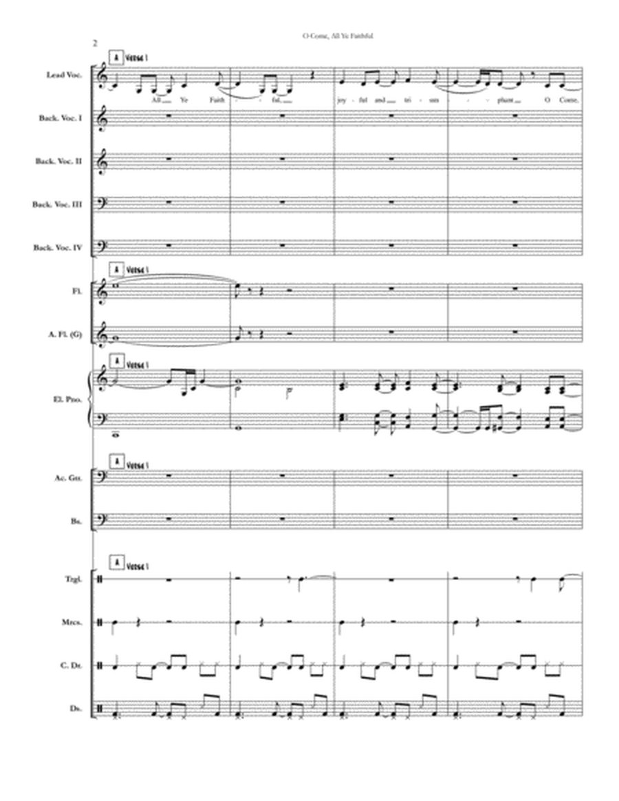 O Come, All Ye Faithful [Chicago] (full score & set of parts) image number null