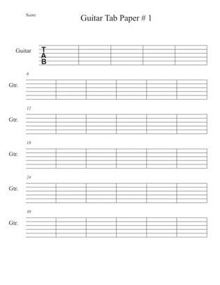 Guitar Tab Paper #1