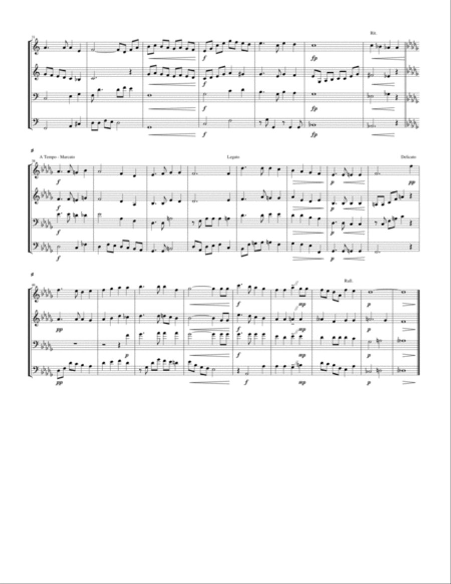 Beneath the Cross of Jesus Brass Quartet scores gallery preview page 3