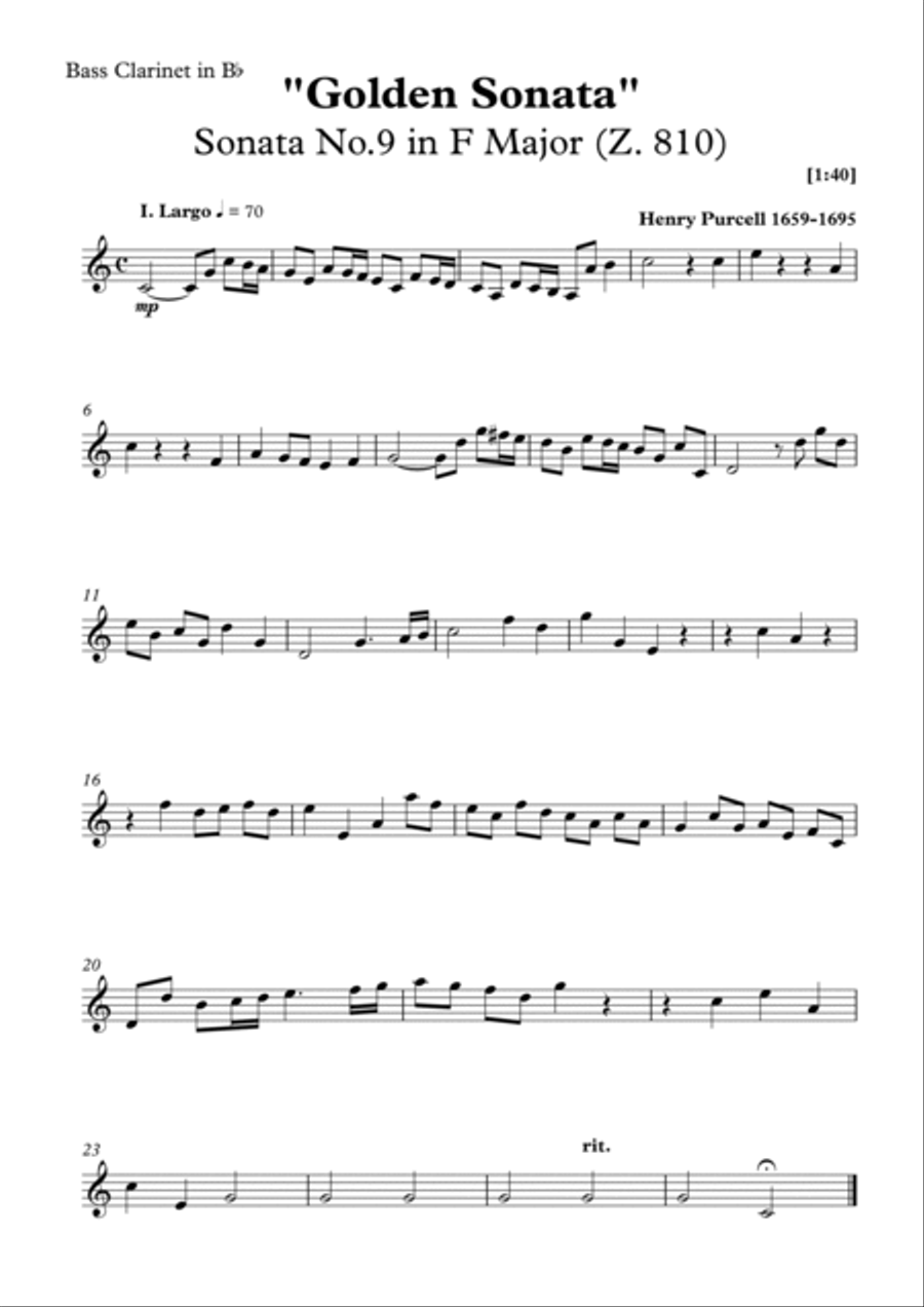 Golden Sonata - Henry Purcell Woodwind Quintet scores gallery preview page 6