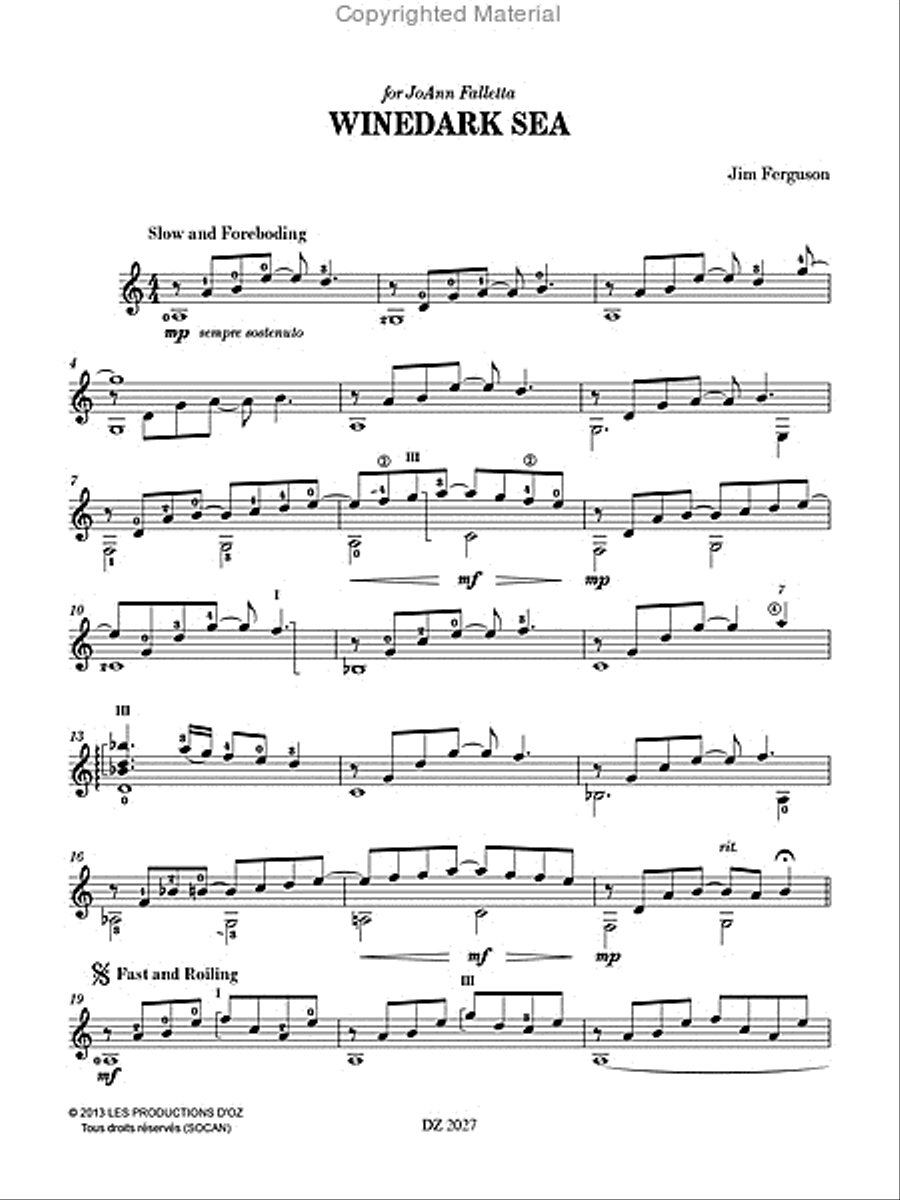Winedark Sea Winedark Sea Classical Guitar scores gallery preview page 2