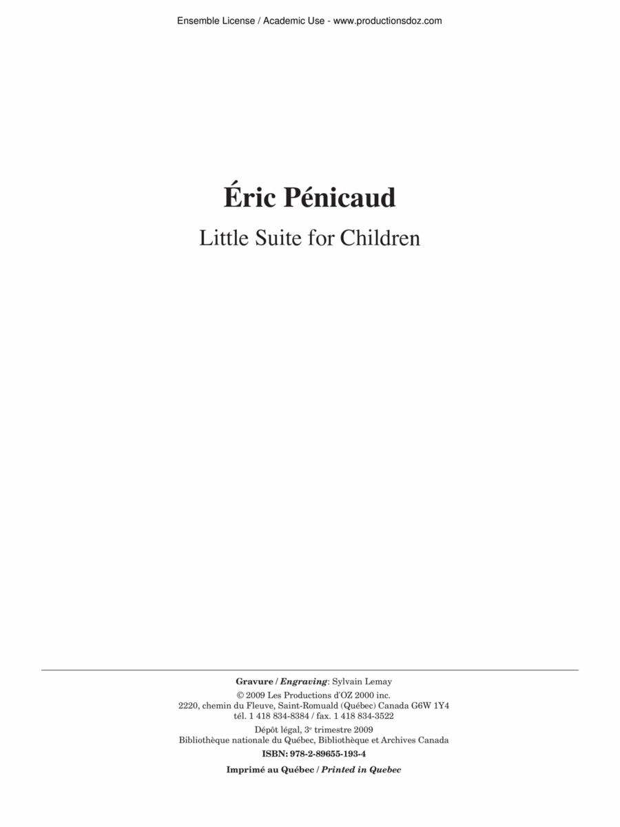 Little Suite for Children Classical Guitar scores gallery preview page 1