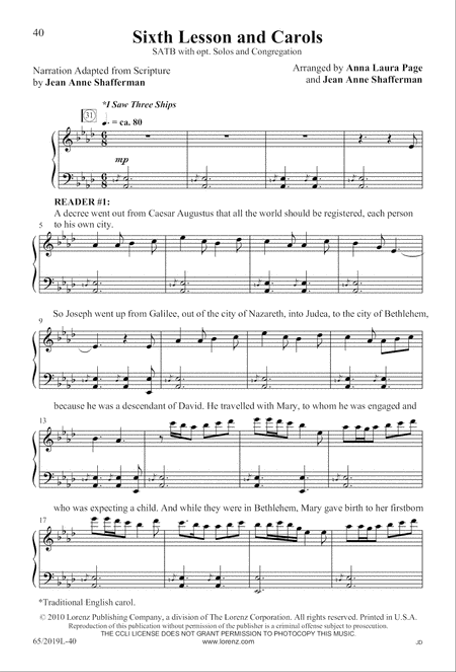 A Ceremony of Lessons and Carols - SATB Score with CD 4-Part scores gallery preview page 41