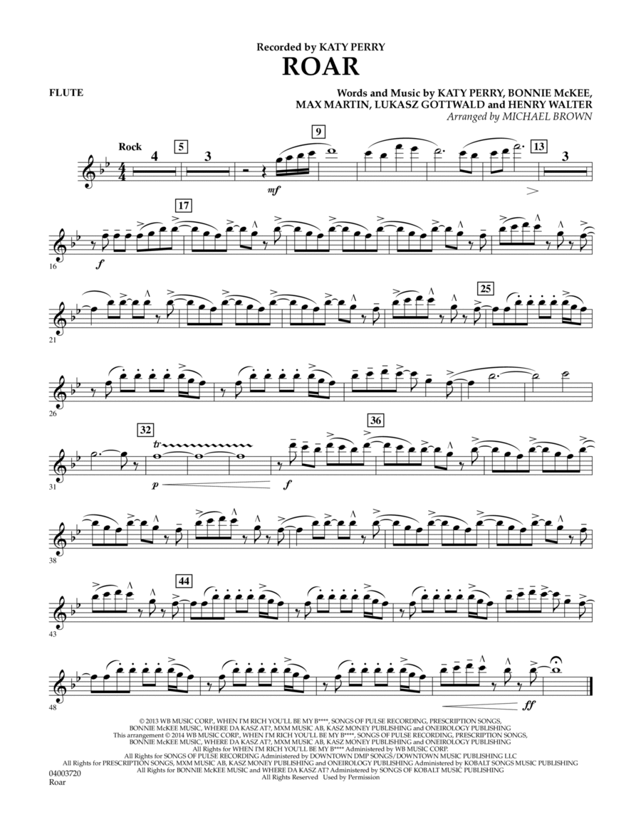Roar - Flute Concert Band scores gallery preview page 1