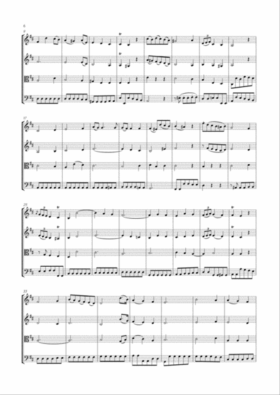 Abel - String Quartet in D major, Op.8 No.4 ; WK 64 String Quartet scores gallery preview page 6
