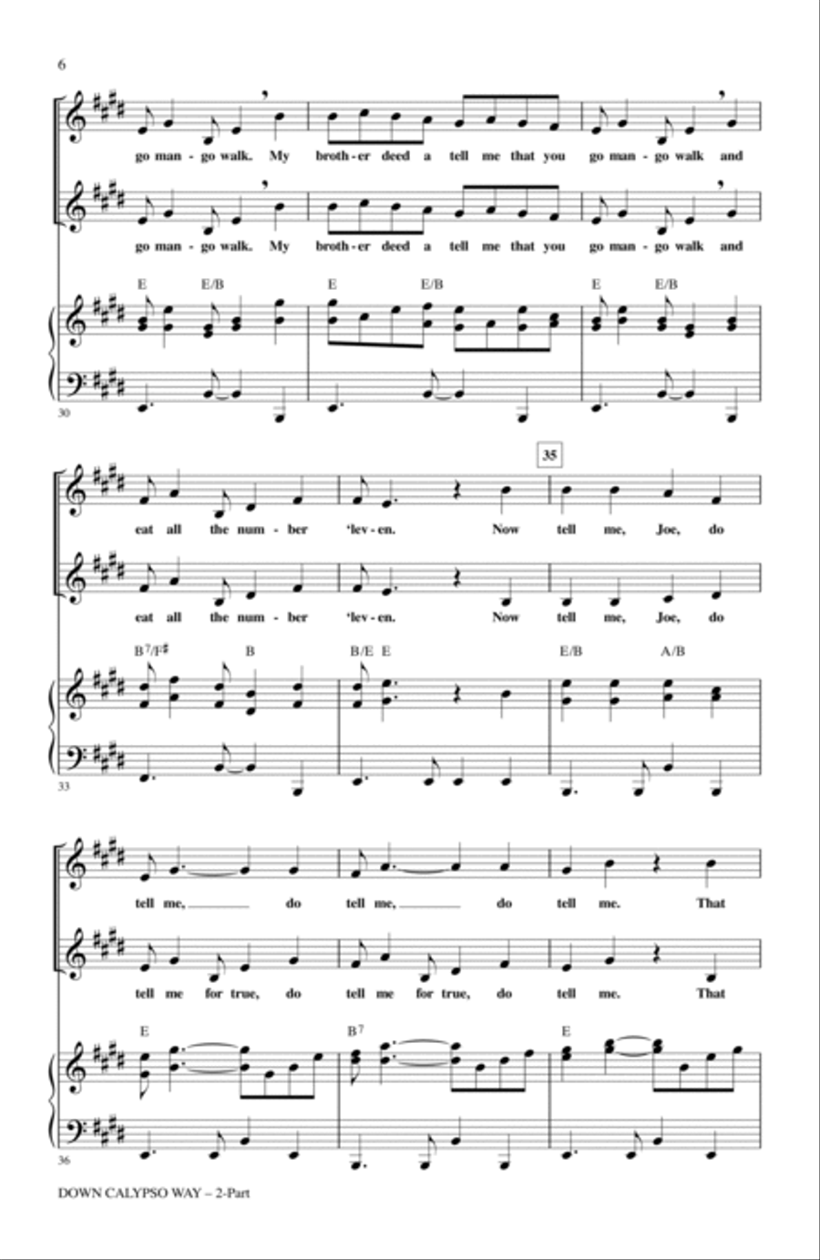 Down Calypso Way 2-Part scores gallery preview page 4