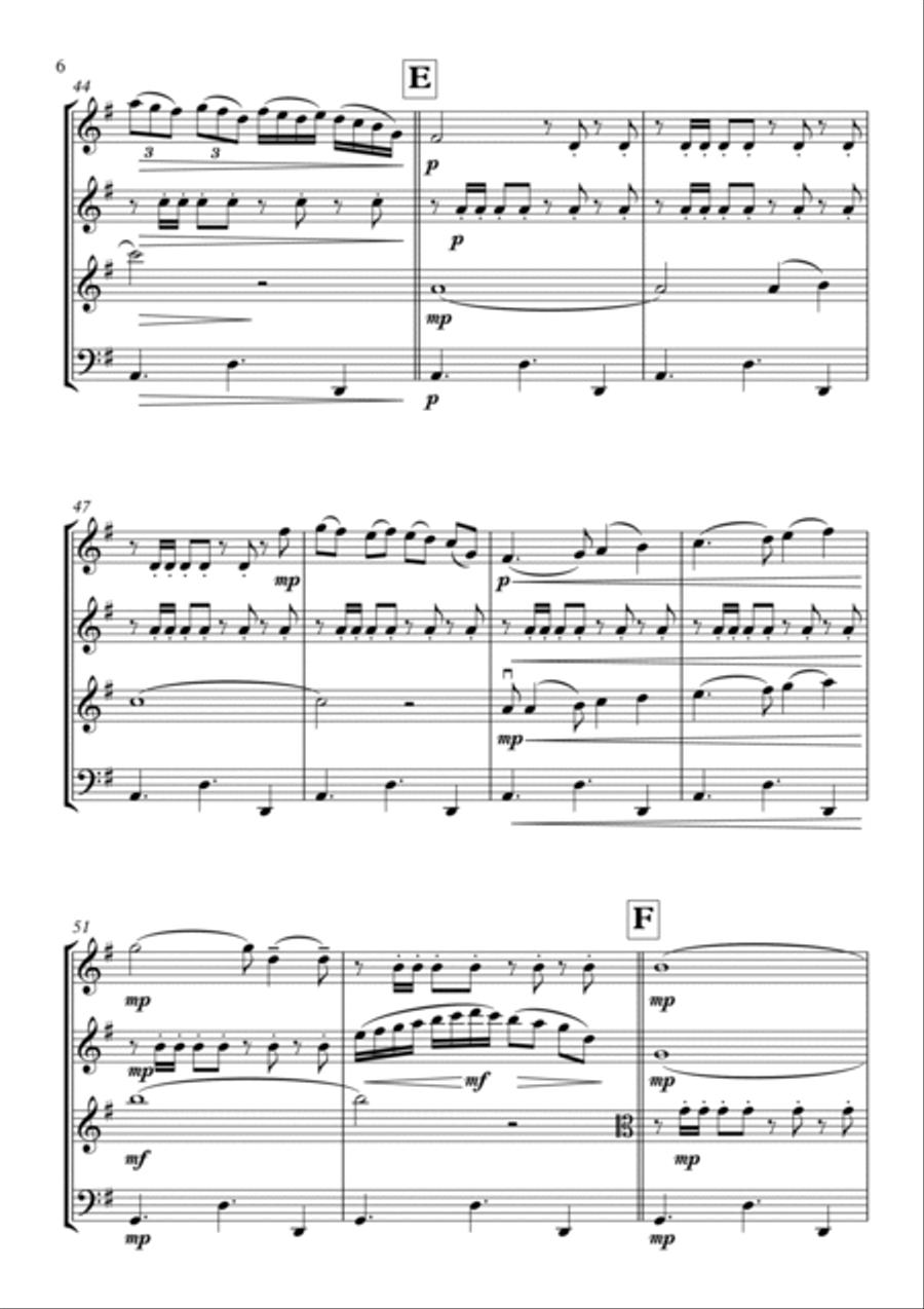 Spanish Eyes Spanish Eyes String Quartet scores gallery preview page 6
