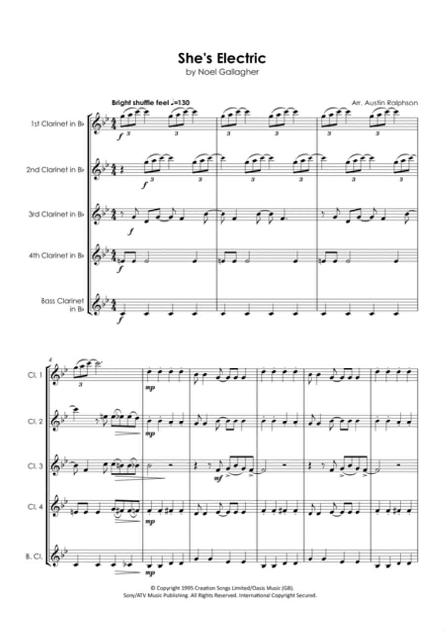 She's Electric Clarinet Quintet scores gallery preview page 3