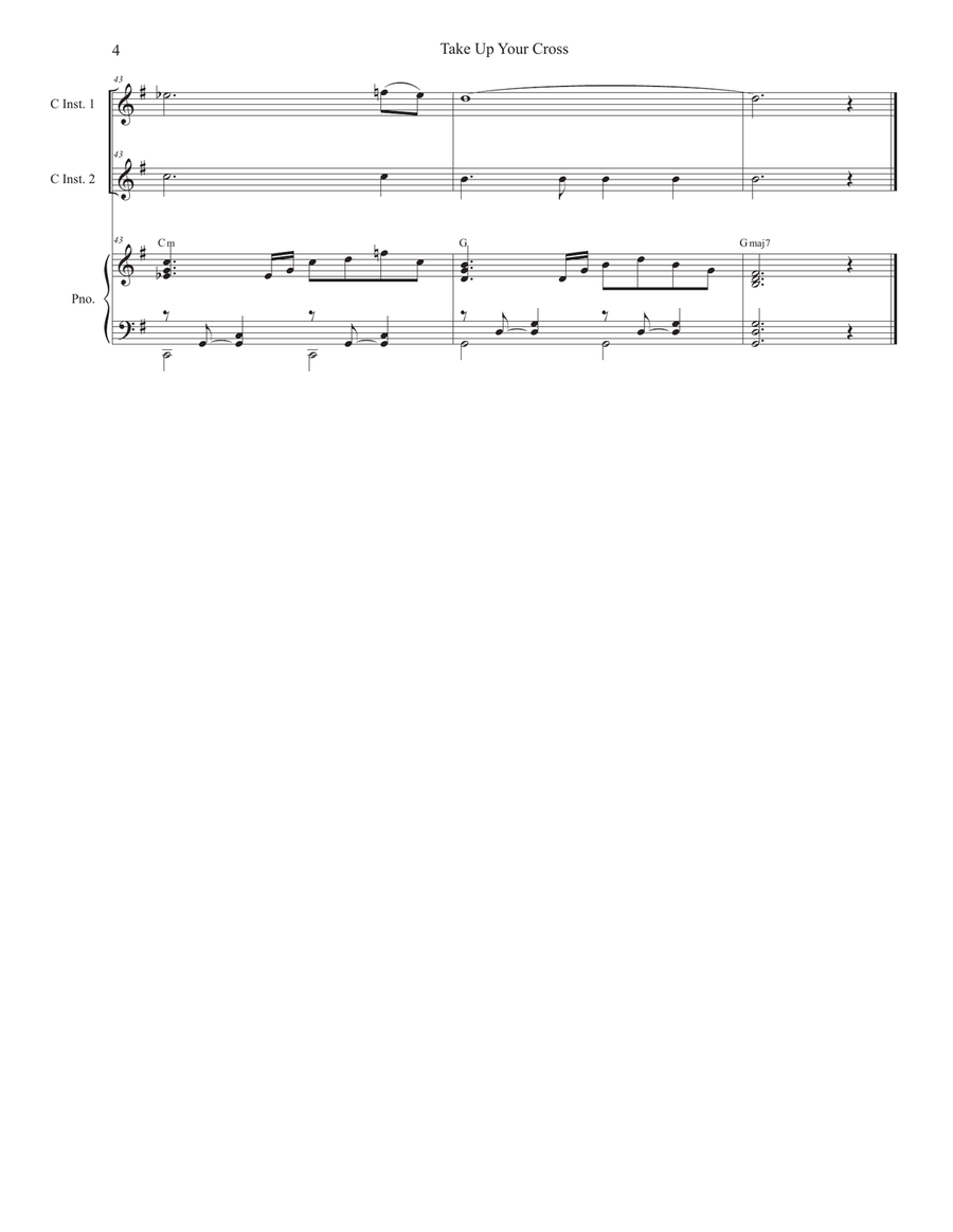 Take Up Your Cross (Duet for C-Instruments) Piano scores gallery preview page 4