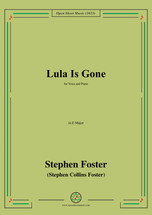Book cover for S. Foster-Lula Is Gone,in E Major
