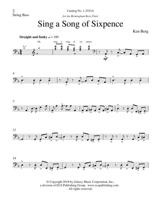 Book cover for Sing a Song of Sixpence (Downloadable String Bass Part)