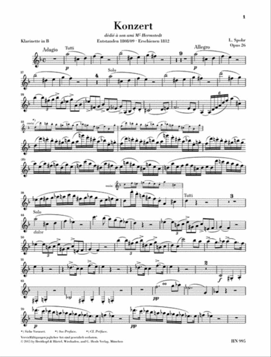 Clarinet Concerto No. 1 in C minor, Op. 26 Clarinet Solo scores gallery preview page 3