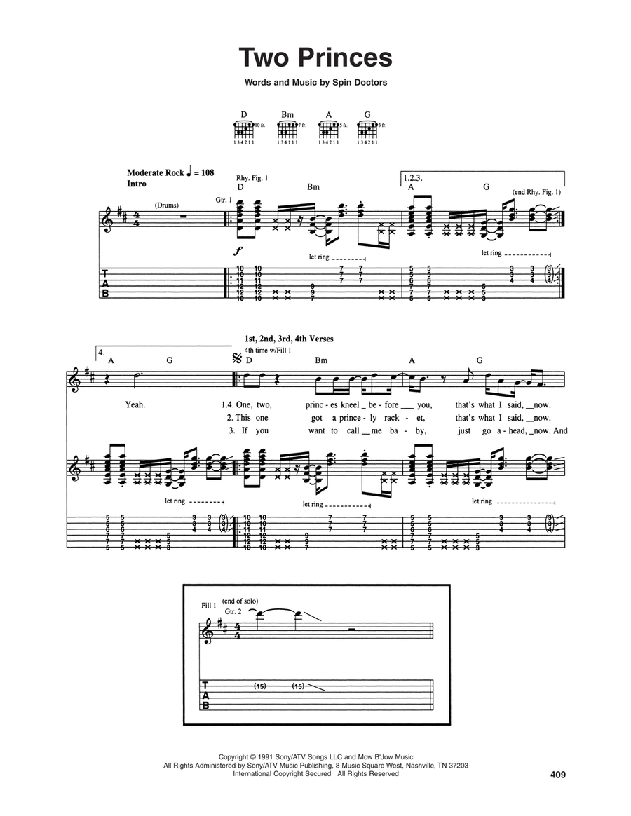 Two Princes Acoustic Guitar scores gallery preview page 1