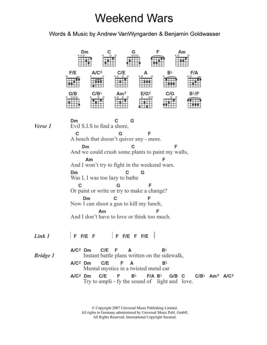 Weekend Wars Weekend Wars Acoustic Guitar scores gallery preview page 1