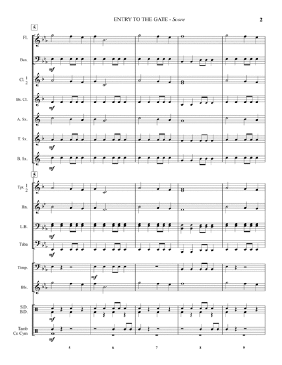 Entry To The Gates Concert Band scores gallery preview page 3