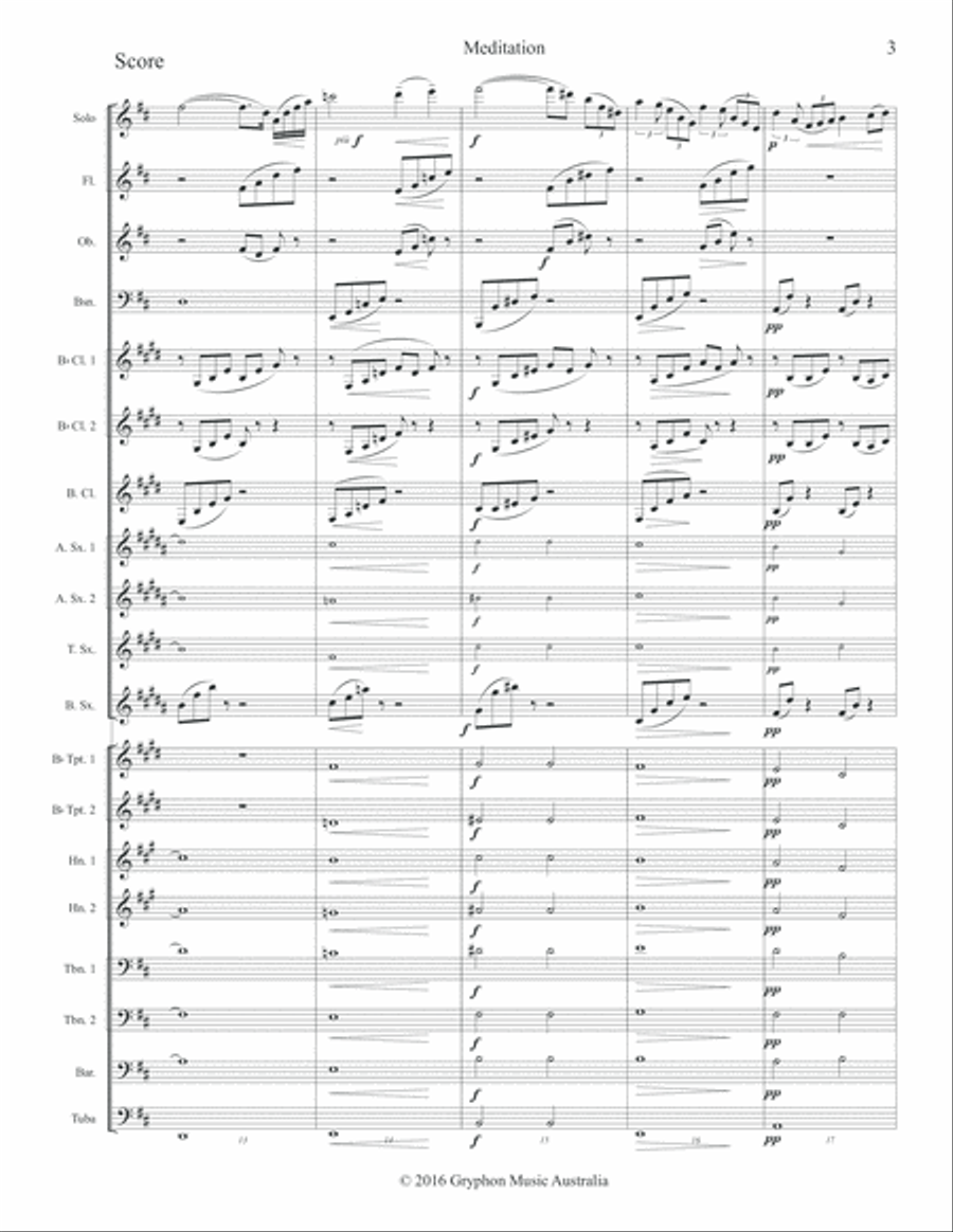 Meditation from Thaïs by Jules Massenet transcribed for Flute or Violin with Concert Band