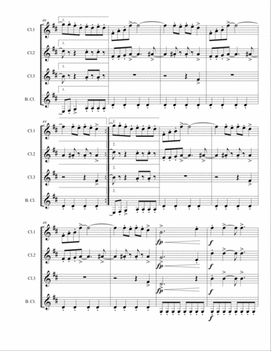 Mamma Mia Woodwind Quartet scores gallery preview page 5