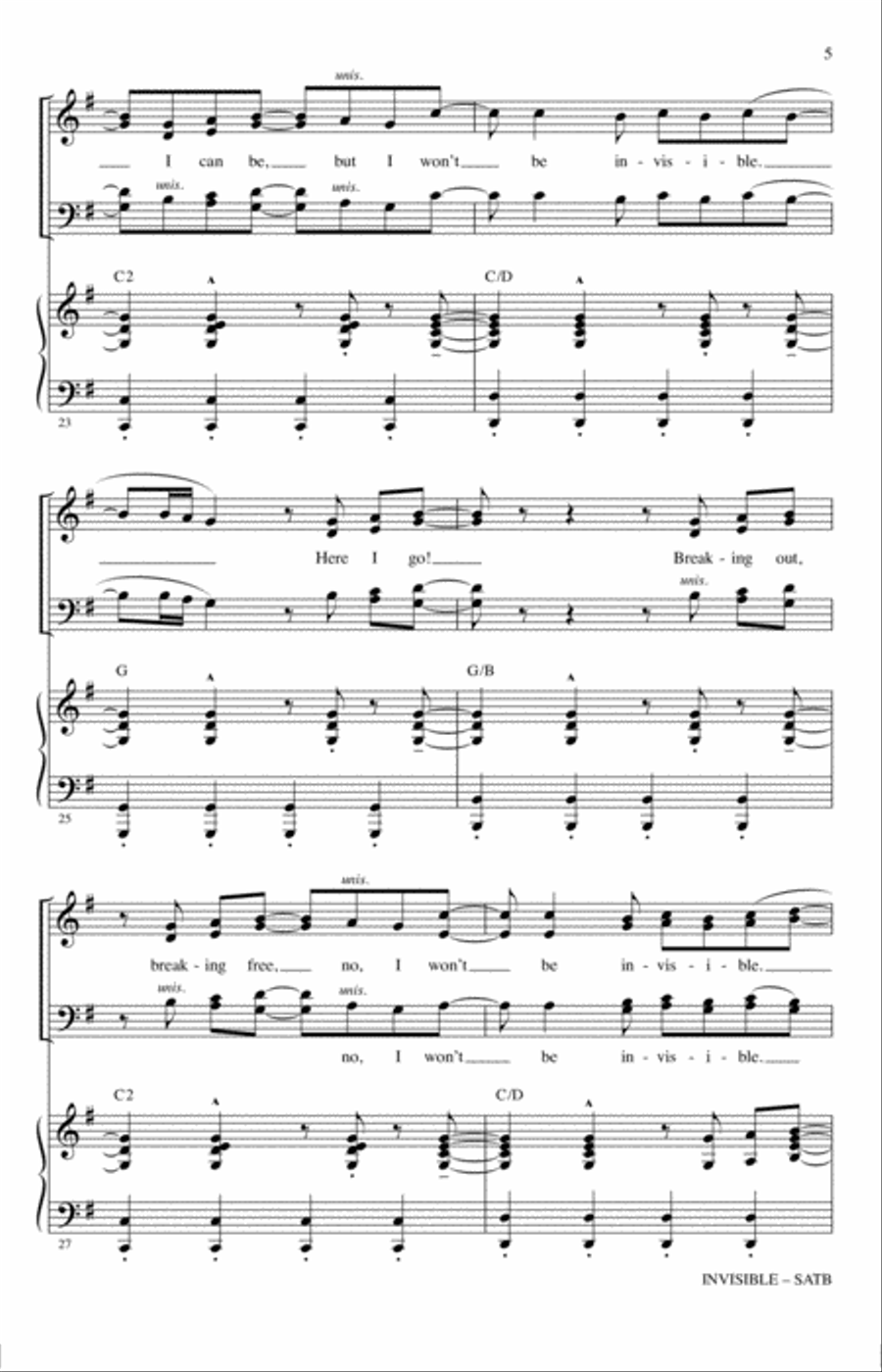 Invisible (arr. Ed Lojeski) 4-Part scores gallery preview page 4