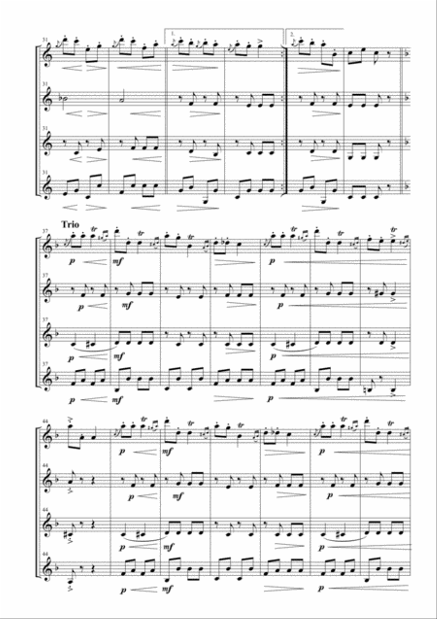 Annen-Polka for Clarinet Quartet Clarinet Quartet scores gallery preview page 5
