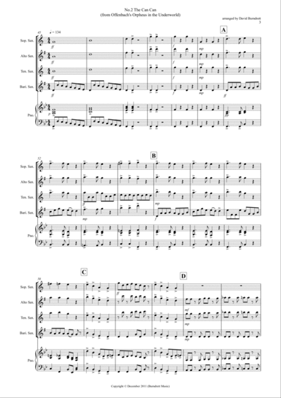 2 Classical Favourites for Saxophone Quartet (volume two) Saxophone Quartet scores gallery preview page 3