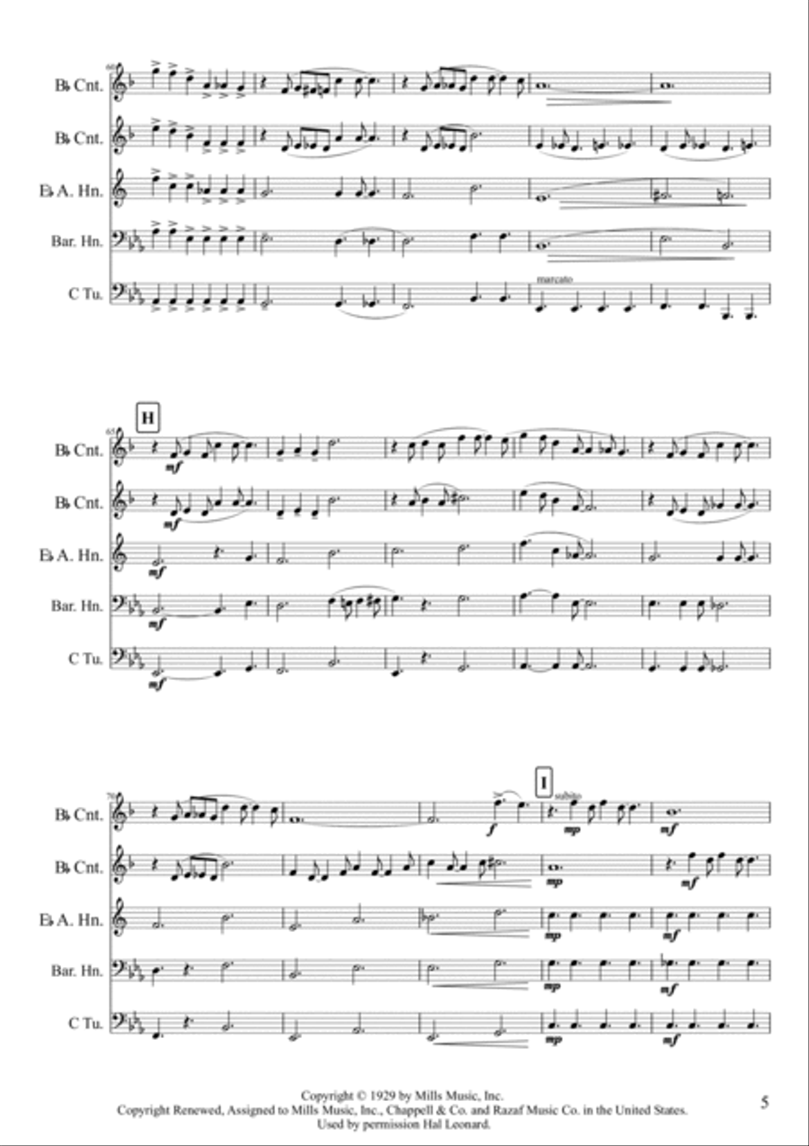 Ain't Misbehavin' Brass Ensemble scores gallery preview page 5