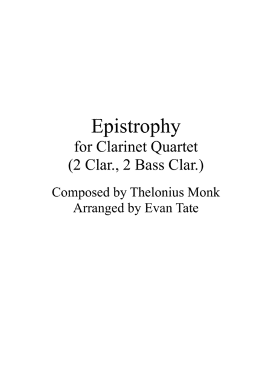 Epistrophy Epistrophy Woodwind Quartet scores gallery preview page 1