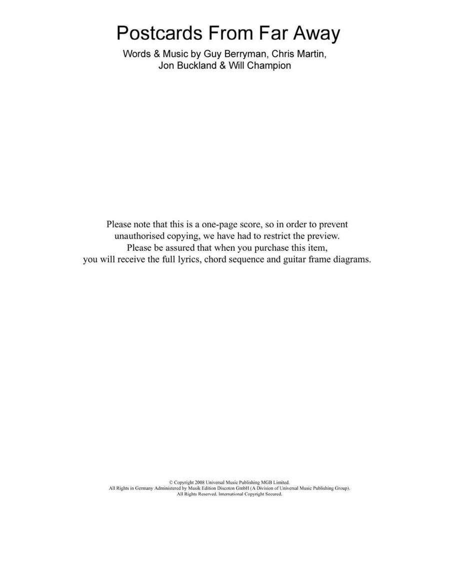 Postcards From Far Away Acoustic Guitar scores gallery preview page 1