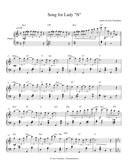 Song for Lady "N" for Piano Solo image number null