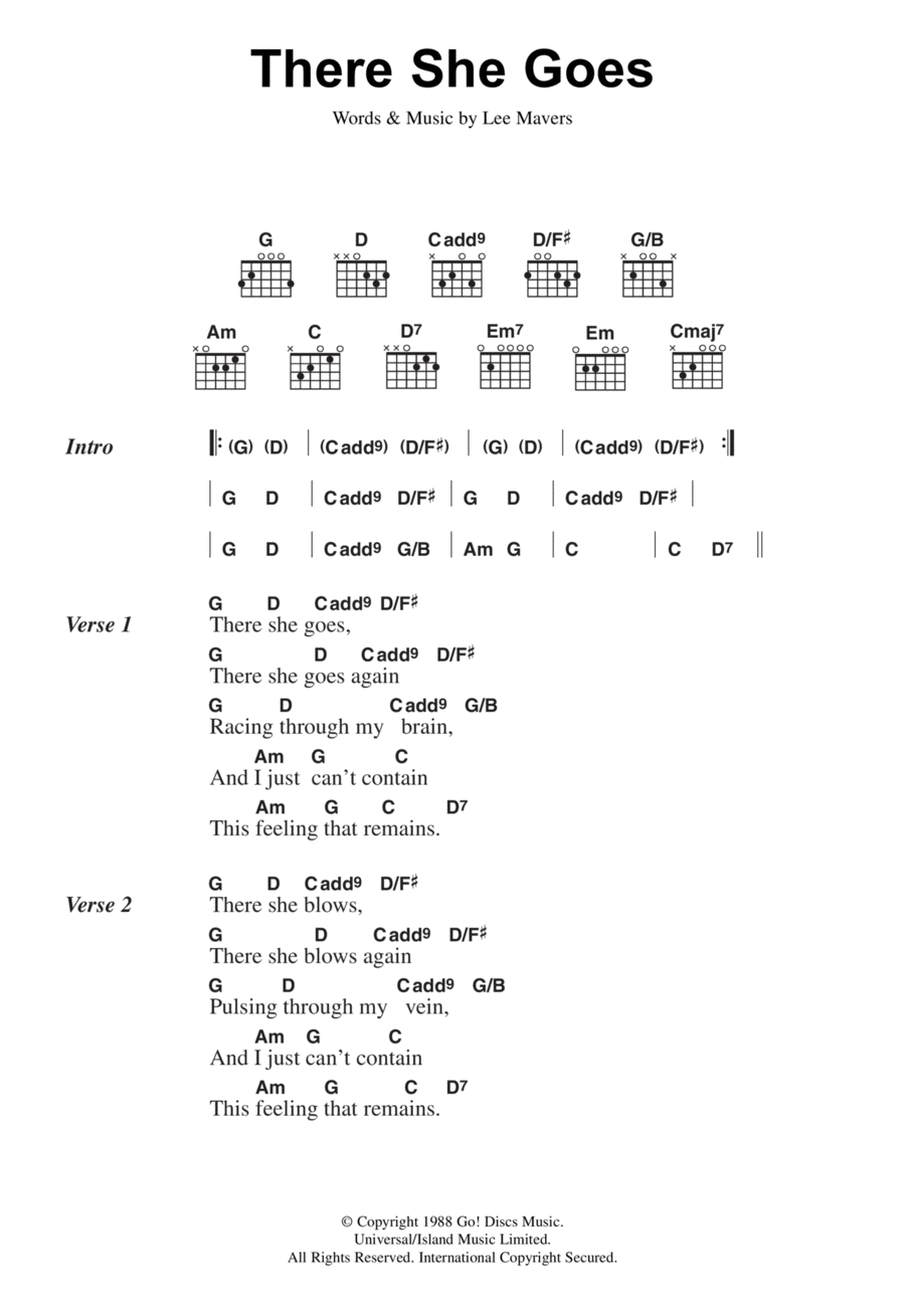 There She Goes Guitar scores gallery preview page 1