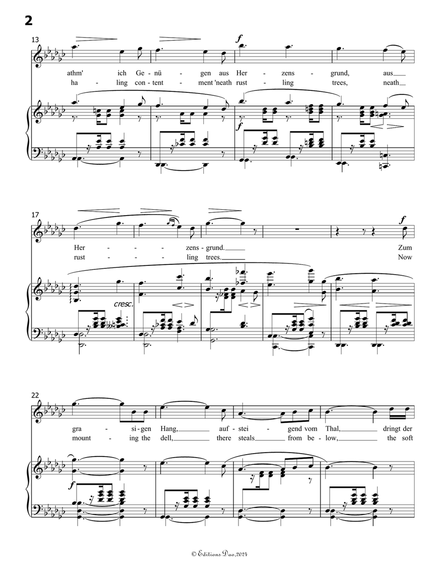 Willkommen, mein Wald, by Robert Franz, in G flat Major Voice scores gallery preview page 4