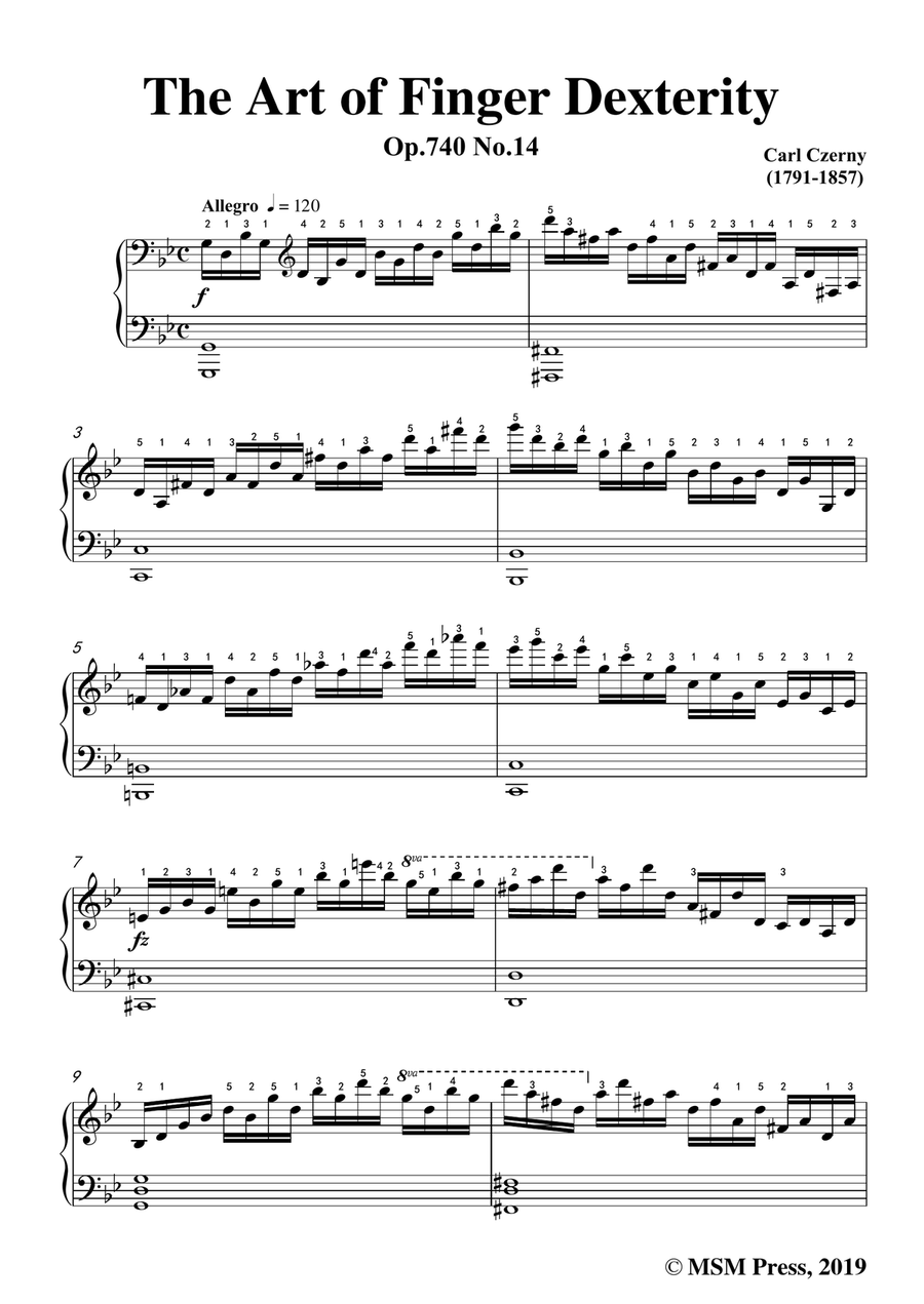 Czerny-The Art of Finger Dexterity,Op.740 No.14,for Piano Piano Solo scores gallery preview page 3