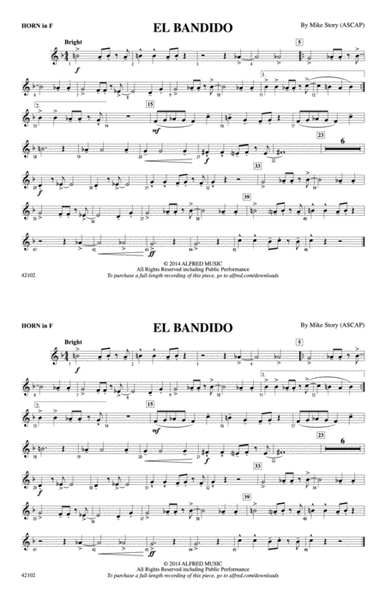 El Bandido: 1st F Horn