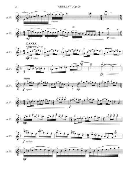 "Urpillay" Op. 20 for alto flute solo image number null