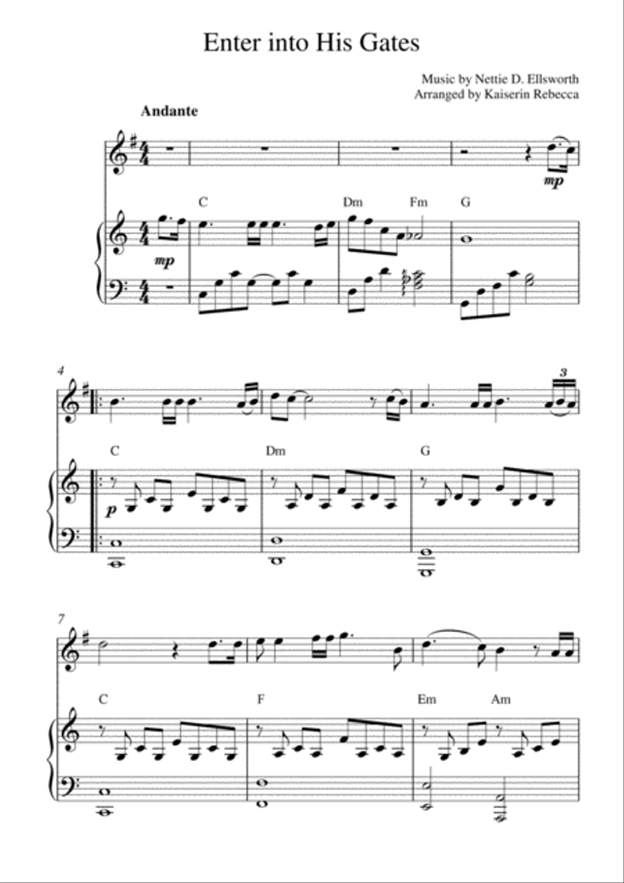 Enter into His Gates English Horn scores gallery preview page 1