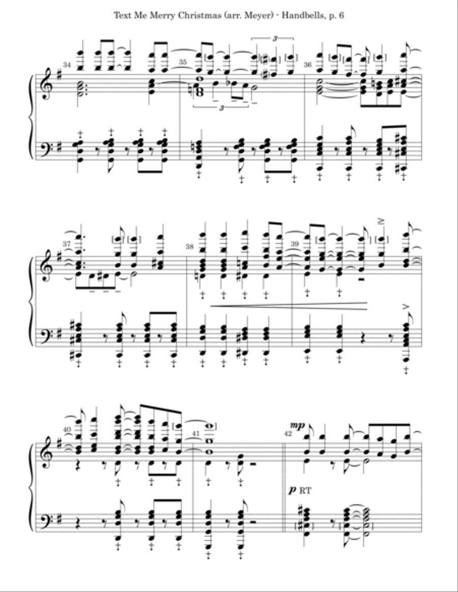 Text Me Merry Christmas Handbell Choir scores gallery preview page 6