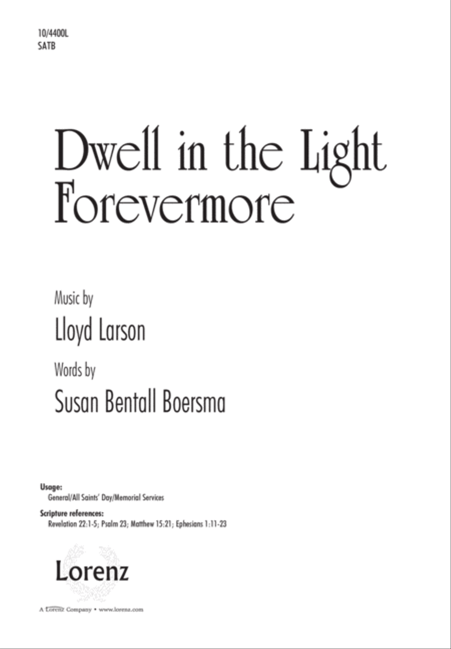 Dwell in the Light Forevermore 4-Part scores gallery preview page 1