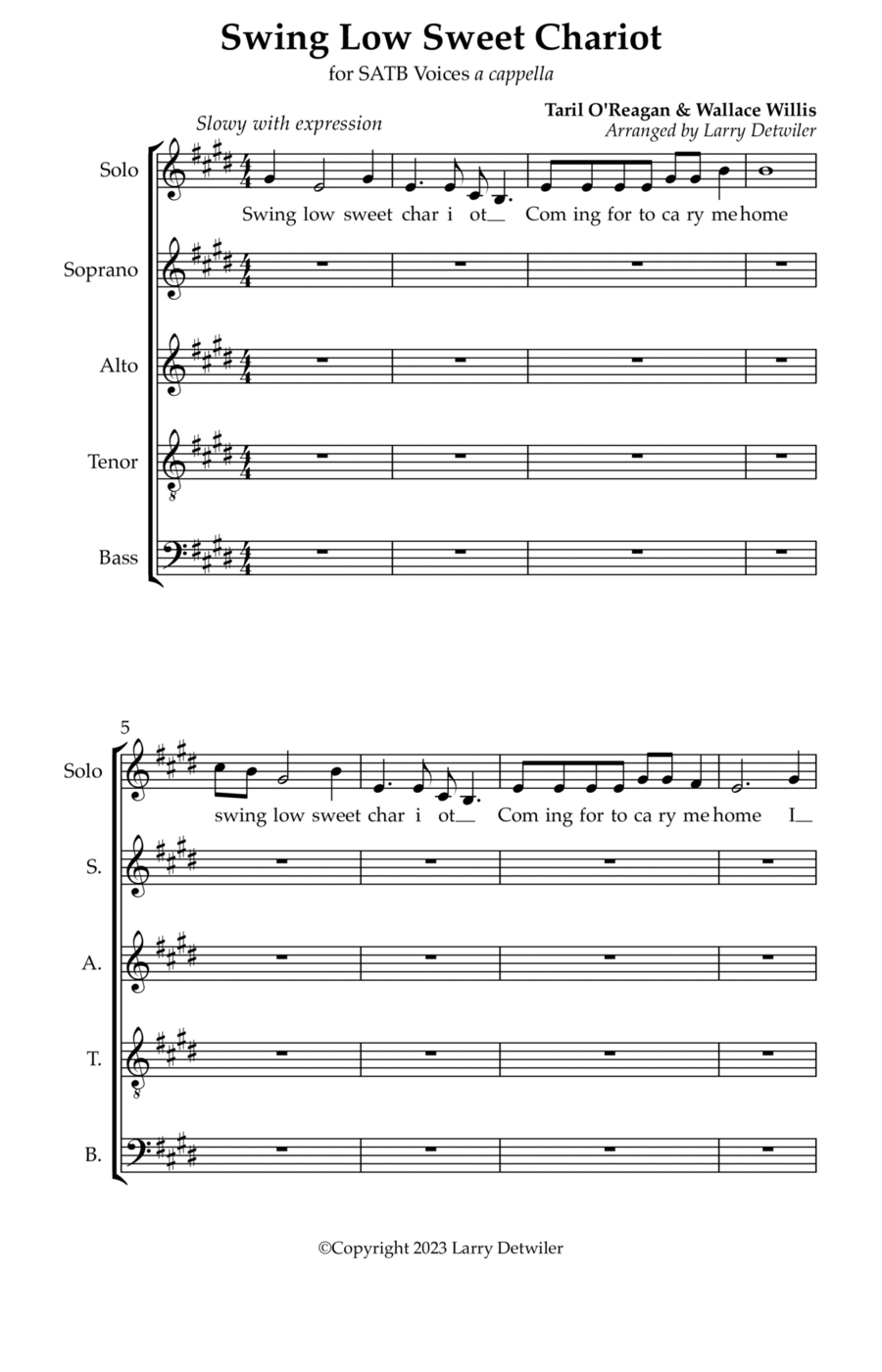 Swing Low Sweet Chariot Swing Low Sweet Chariot 4-Part scores gallery preview page 1