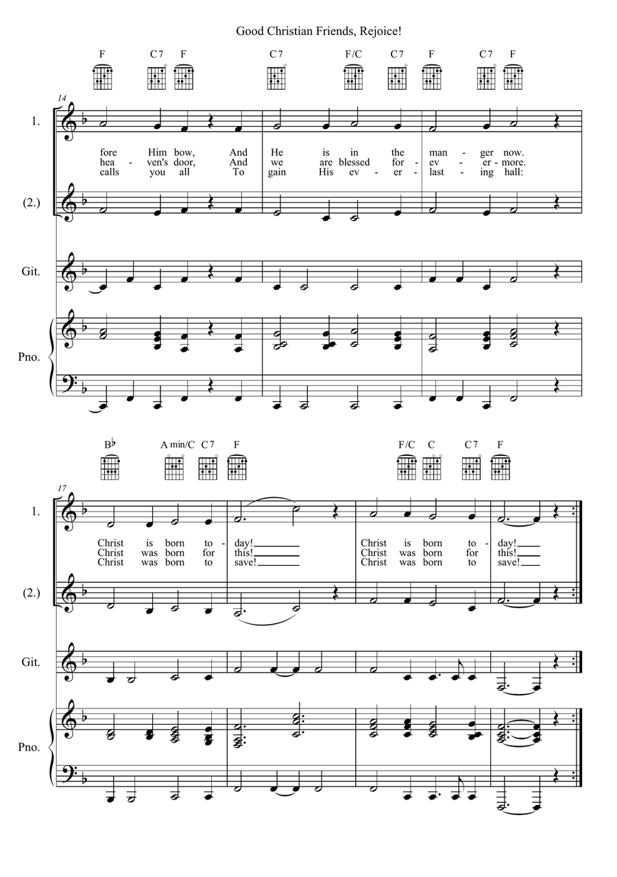 Good Christian Friends, Rejoice! Vocal Duet scores gallery preview page 3