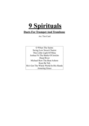 Book cover for 9 Spirituals, Duets For Trumpet And Trombone
