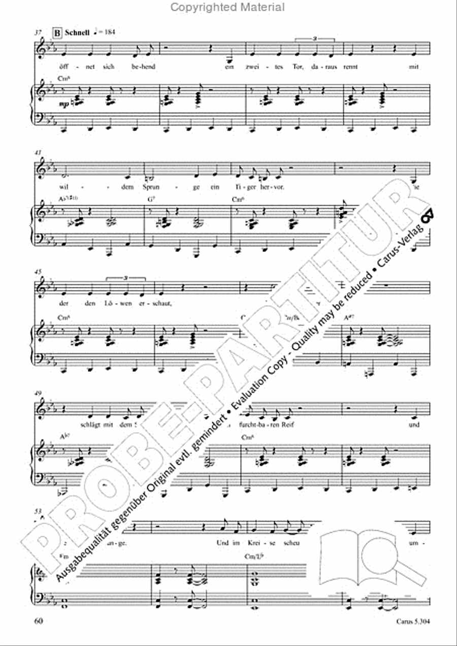 Schindler: Rosenzeit. Ein Liederzyklus uber die Liebe. Chansons fur Singstimme und Klavier Piano scores gallery preview page 61