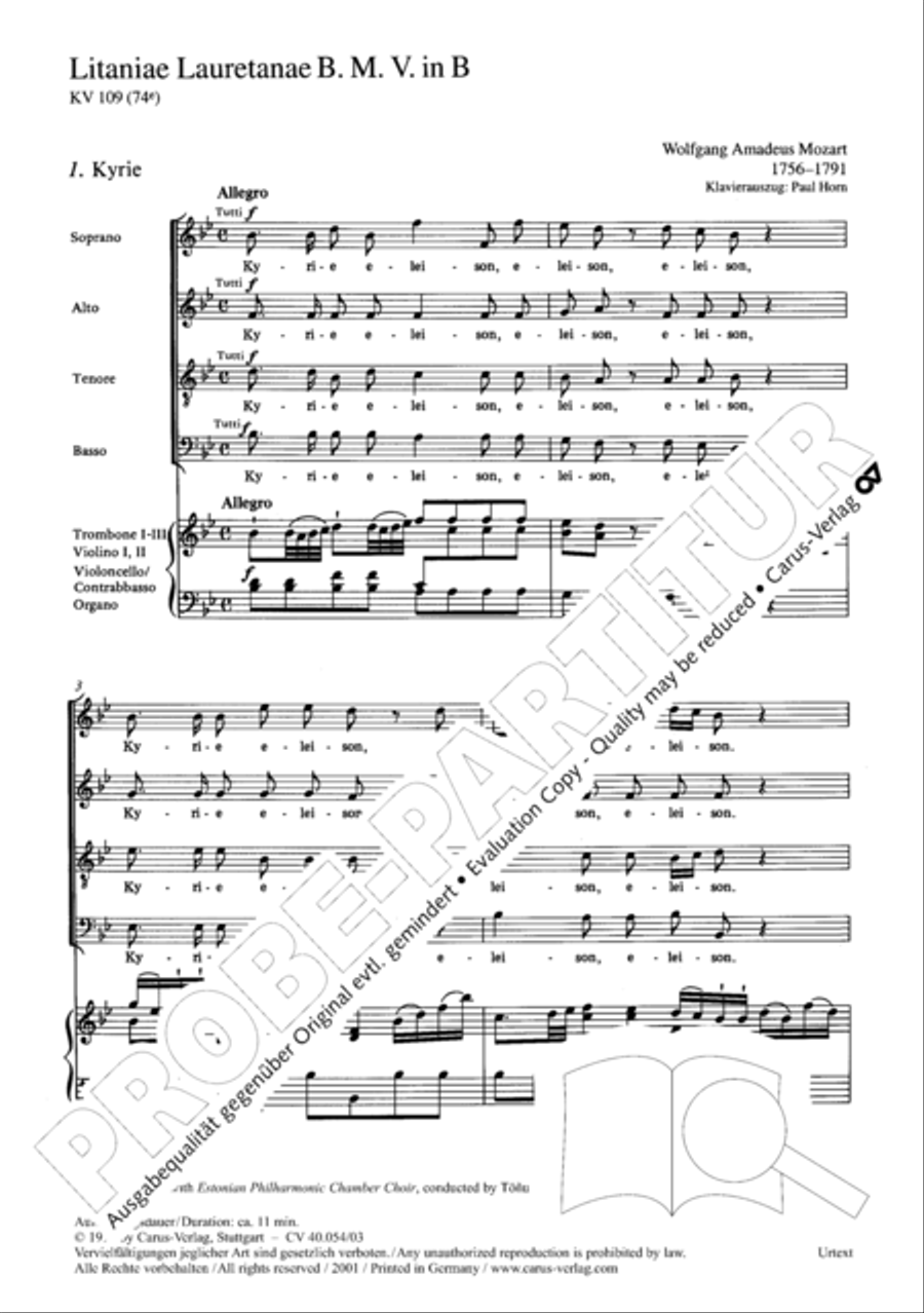 Litaniae Lauretanae B.M.V in B 4-Part scores gallery preview page 4