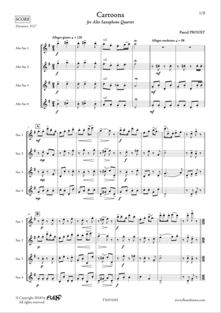 Cartoons Cartoons Alto Saxophone scores gallery preview page 3