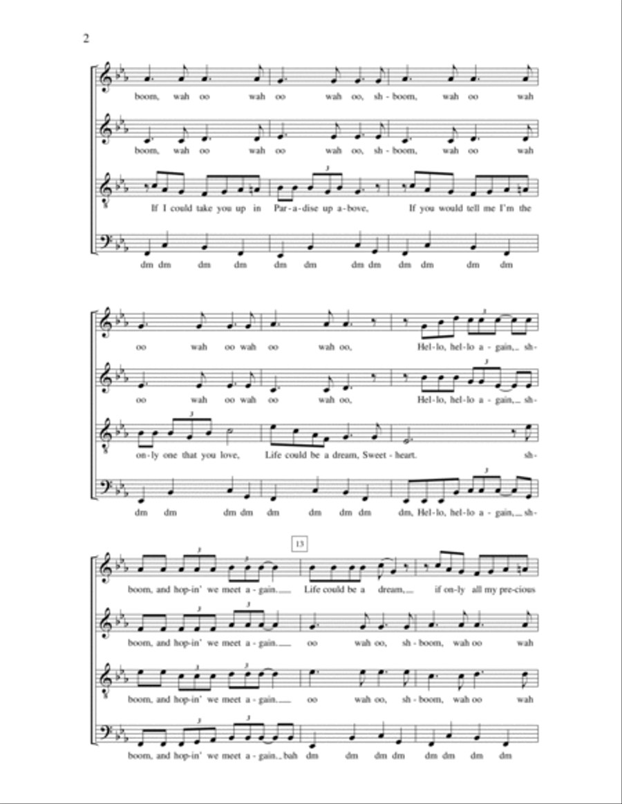 Sh-boom (life Could Be A Dream) 4-Part scores gallery preview page 2