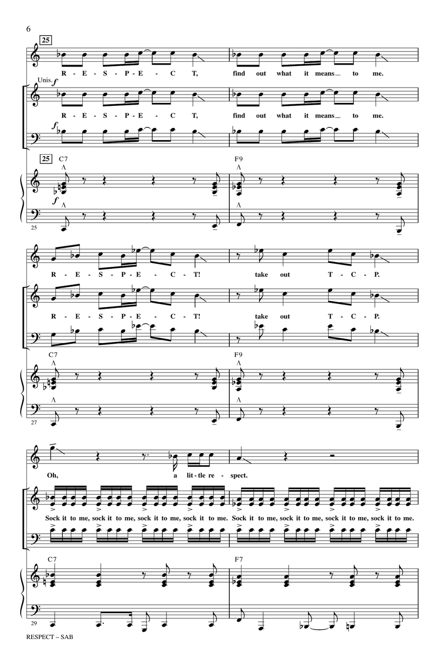 Respect (arr. Roger Emerson) 3-Part scores gallery preview page 5