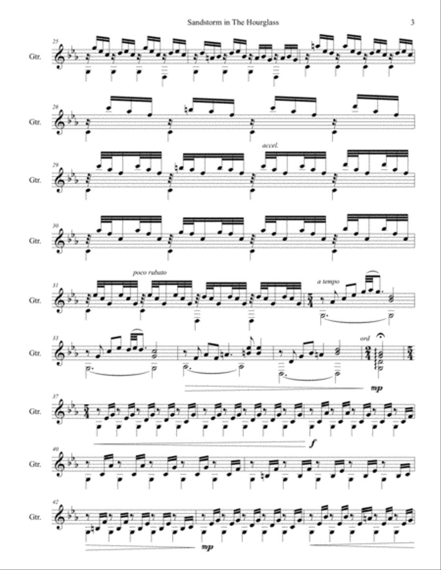 Sandstorm in The Hourglass Classical Guitar scores gallery preview page 3