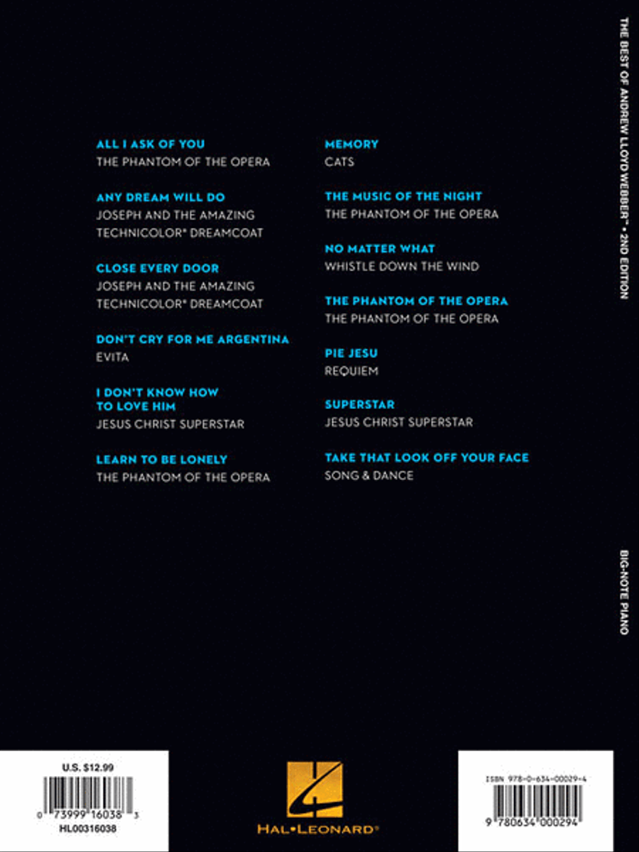 The Best of Andrew Lloyd Webber Easy Piano scores gallery preview page 2