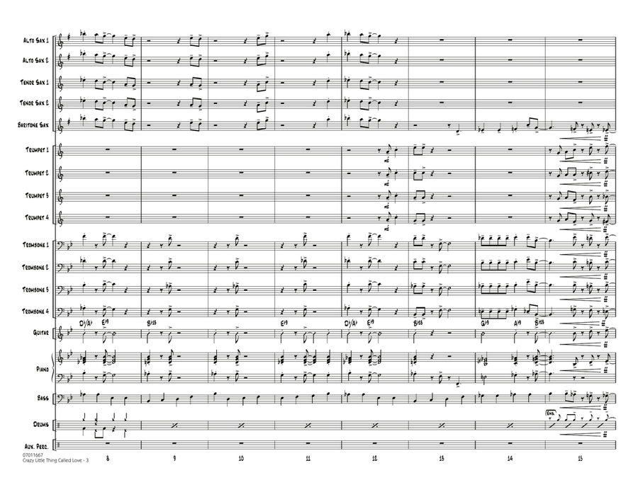 Crazy Little Thing Called Love - Full Score Jazz Ensemble scores gallery preview page 3