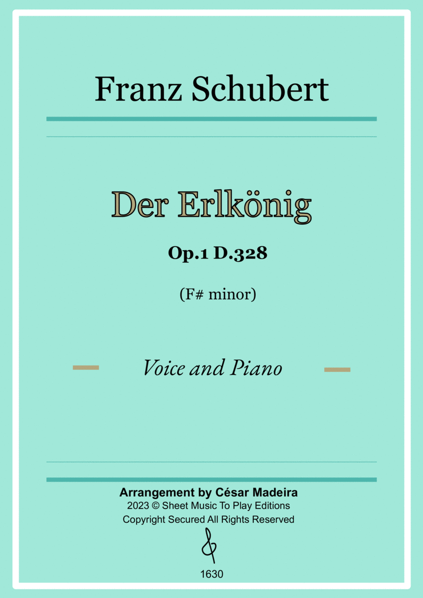 Der Erlkönig by Schubert - Voice and Piano - F# minor (Individual Parts) image number null