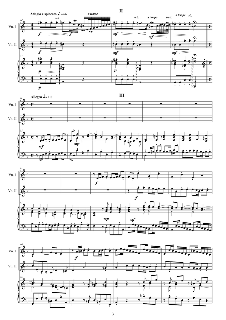 Vivaldi - Violin Concerto No.11 in D minor RV 565 Op.3 for Two Violins and Piano Violin Solo scores gallery preview page 3